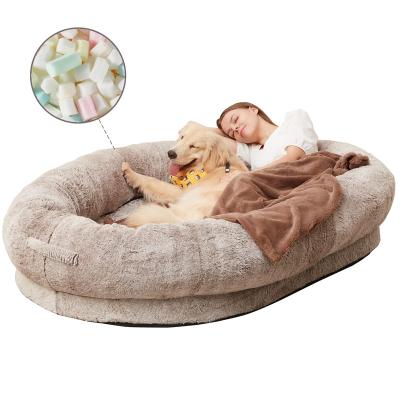 China Large Breathable Wear-Resistance Giant Bean Bag Canvas Pet Sofa Bed Human Size Giant Memory Foam Dog Bed for sale