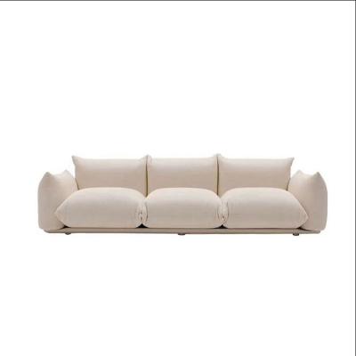 China Lambskin Velvet Style Living Room Furniture 3 Seater Lazy Couch (Other) Minimalist Modern White Fabric Adjustable Long Couch for sale