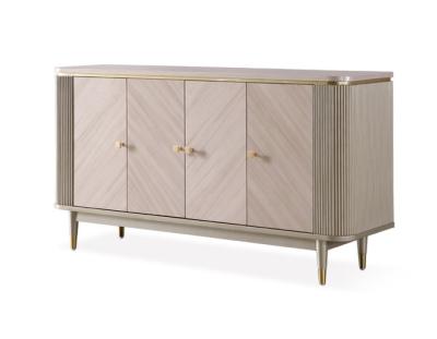 China American Luxury Modern Wooden Buffet Shoe Cabinet Furniture With Gold Metal Storage Cabinet For Living Room Cabinet Furniture for sale