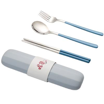 China Travel Viable Korean Cutlery Set Portable Flatware Fork and Spoon Travel Set Camping Cutlery Set for sale