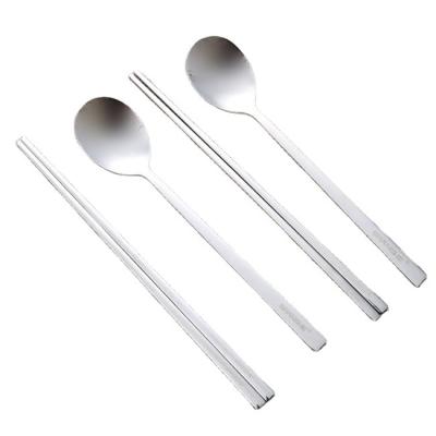 China Korean Stainless Steel Viable Single Serve Spoon and Chopstick Opp Package Dessert Cake/Gift/Gift 200 Squares Free/Laser Engrave for sale