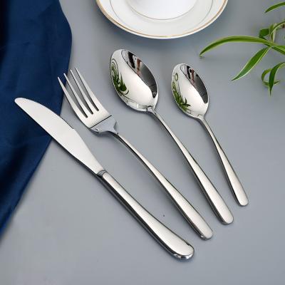 China Sustainable 18/10 Kitchen Cutlery Hotel Flatware Deep Handle Stainless Steel Cutlery Silverware Set for sale