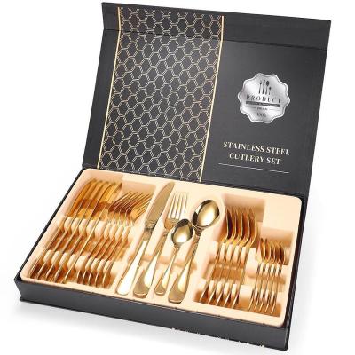 China 2020 New Style 24 Pcs Cutelry Viable Gift Stainless Steel Set With Box 24pcs Cutlery Sets for sale