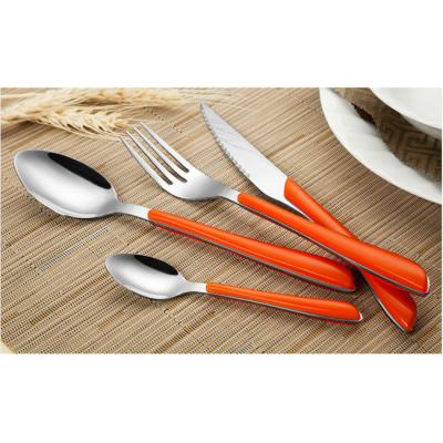 China Sustainable Plastic Stainless Steel Handle Cutlery Set for sale