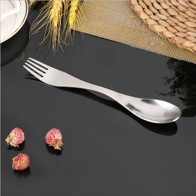 China Sustainable Amazon Custom Printed Camping Titanium Metal Stainless Steel Reusable Spork for sale