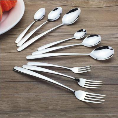 China Viable Mirror Polish Stainless Steel Fork Spoon Western Tableware for sale