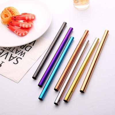 China Sustainable Hot Selling 12mm Boba Stainless Steel Reusable Straw , Bubble Straw for sale