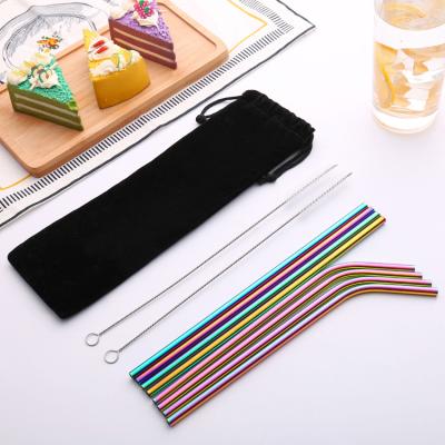 China Viable Custom Logo Reusable Metal Drinking Straw Stainless Steel Straws for sale