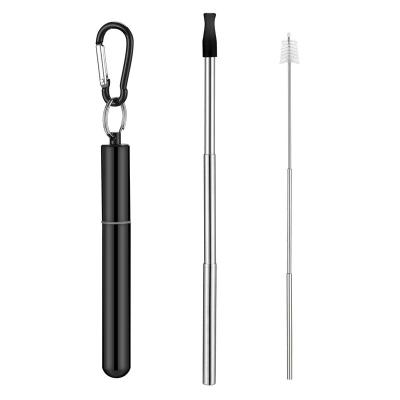 China Amazon Sustainable Hot Selling Reusable Stainless Steel Drinking Straws With Metal Case And Cleaning Brush for sale