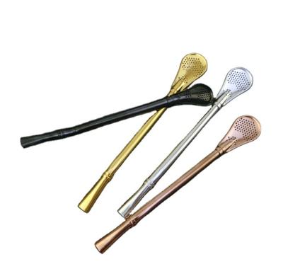 China Bar / Family Hot Sale Unique Upscale Stainless Steel Filter Straw With Spoon Four Piece Suit for sale