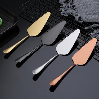 China Customizable shovel viable to Rose Gold Cake Server Triangle stainless steel pizza cheese birthday gold cake knife for sale