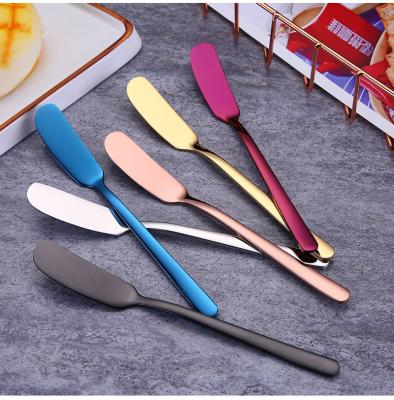 China Viable Multicolor Factory Direct 304 Stainless Steel Butter Knife For Cheese Dessert Jam And Butter for sale