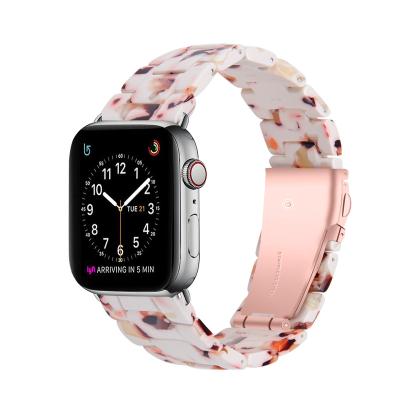 China Water Resistant Fashion Women Resin Strap For Iwatch Strap Designer High Quality Luxury Band For Apple Watch for sale