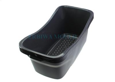 China Plastic Injection Molded Parts Dark Grey Shopping Basket With Eco-Friendly PP Material for sale