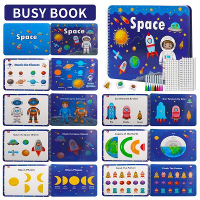 China paper & Cardboard space theme custom touch and feel busy Montessori handmade preschool printing book for children educational for sale