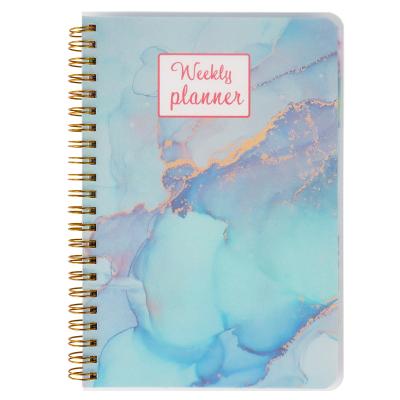 China A5 Spiral PP Cover Spiral Custom Planner Printing Daily Weekly Custom Planner for sale