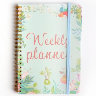 China Spiral Goal Custom Daily Quality Printing Weekly Planner With Elastic for sale