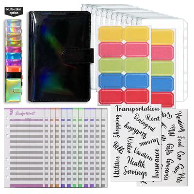 China 6 Ring Budget Planner Binder Cash Budget Printed Loose Leaf A6 Binder with Zipper Envelopes for sale