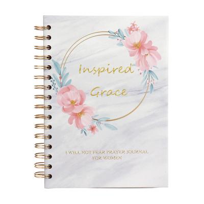 China Weekly 2023 Spiral Diary Inspired Grace Prayer Journal Notebook Customizable Print for sale