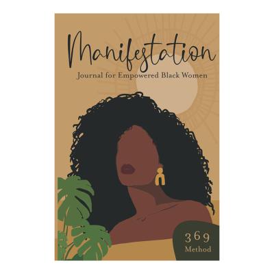 China Undated Daily Manifesto Printing Journal Black Women Logo Custom 369 Manifestations Hardcover Journal for sale