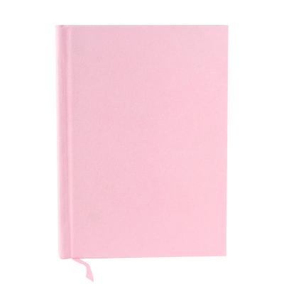 China Customizable Printing Pink Hardcover Notebooks A5 Velvet Cloth Cover Notebook for sale