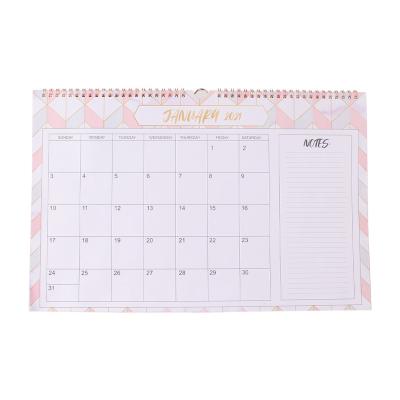 China Custom Printing Monthly Wall Calendar Spiral Calendar Paper Wall Calendars with Notes Design for sale