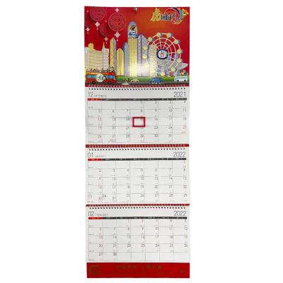 China Wall Calendar Customize Company Advertise Advertising Calendar 3 Times Monthly Three Month Planning Wall Calendar 2023-2024 for sale