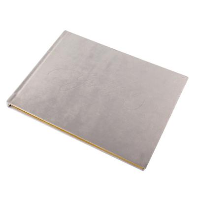 China paper & Custom Cardboard Foil Gilded Edges Velvet Wedding Guest Book for sale