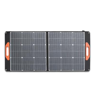 China In 80W High Efficiency 80W PET Solar Panel 2 Times Folding Mono Current Panel Portable Foldable Solar Panel Charger With USB 158.75mmx24.2mm for sale