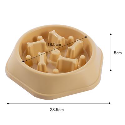 China Cat Slow Feeder Pet Dog Puppy Dog Cat Eating Dish Bowl Non-Automatic Plastic Food Dish Anti-Swallowing Feeding Bowl for sale