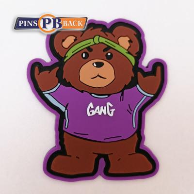 China Custom 3D PVC Patches 3D Soft PVC Clothes Rubber Patch With Hook And Loop PVC Badge For Apparel for sale