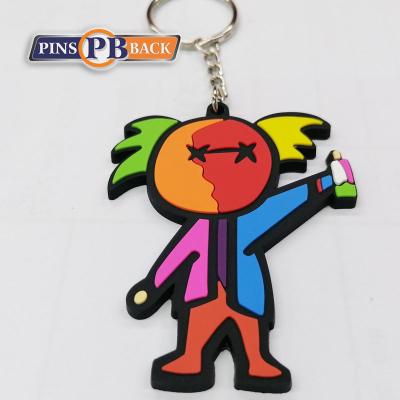 China Custom PVC Promotion Gift Metal Silver Soft Enamel Rubber Keychains Custom PVC Rubber Keychains for sale