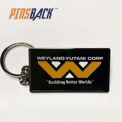 China Promotional Metal Logo Key Chain Promotional Black Nickel Metal Alloy Key Chain Gift Customized Hard Enamel Key Chain for sale