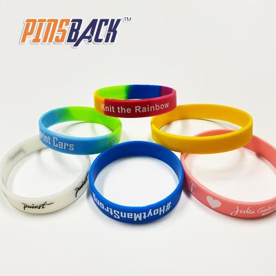 China Wholesale high quality custom eco-friendly silicone wristband 3d pvc wristband custom rubber personalized multicolor pvc wristband with letters for sale