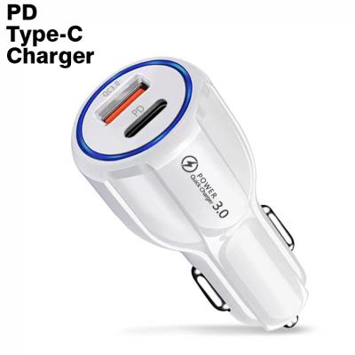 China QC 3.0 mini usb c car charger palladium mobile phone adapter palladium fast charging car fast charging type-c 3.0 usb c car charger for sale