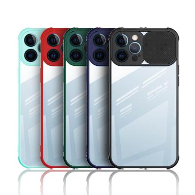 China High Clear Transparent Acrylic Plus Protective Shock Proof Lens Cover Camera Case For iPhone 12 13 pro Max Phone Case Push Window for sale