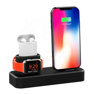 China For Mobile Phone For Smart Watch For Earphone Product 2021 Product Mobile Phone Qi Wireless Charger Trending 3 ln 1 Portable Charging Station For Phone Earbuds Watch for sale