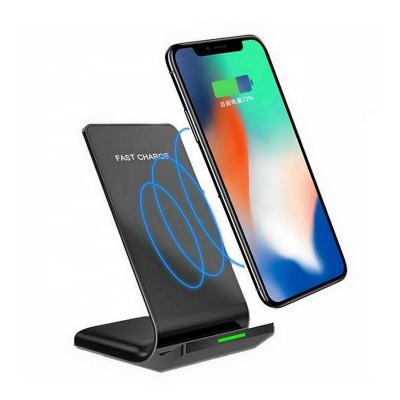 China Hot Selling Qi Fast Wireless Charger Stand 10W Wireless Charging Stand For Mobile Phone Desktop Wireless Charger With Stand for sale