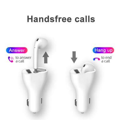 China Mobile Phone Charging Hot 5V2.4A Car Charger Plus Single Earphone V5.0 Wireless Headset for sale