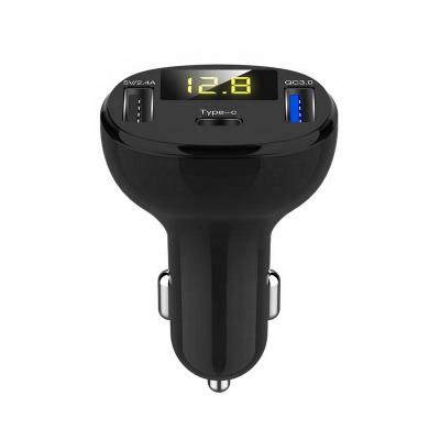 China Cell Phone 3 Ports Type C Car Charger QC3.0 Fast Car Charger QC3.0 USB Adapter Fast Charging Mobile Cell Phone for sale