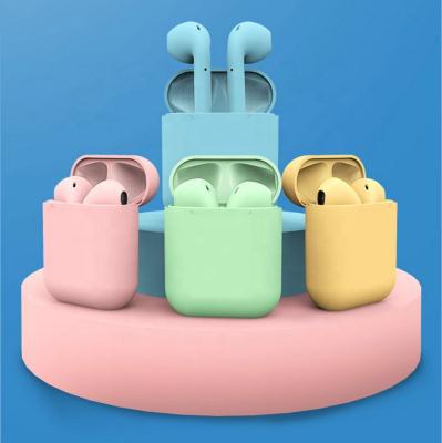 China Frosted Feel Window Stereo Mini Wireless Earphone 5.0 In-Ear Free Sample Macarons Inpods 12 Earphone Dual Control for sale