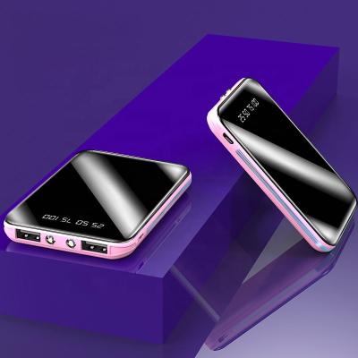 China LED display 10000mAh power bank with LCD screen display polymer LED digital display power bank with mirror surface for sale