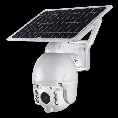 China Outdoor Solar Alarm Push CCTV WIFI Camera With Night Vision IP PTZ Human Tracking Full Color Solar Battery Powered Wireless Cam for sale