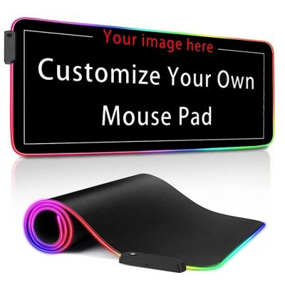 China Custom XL Image RGB Anti-Slip Gaming Mousepad DIY Anti-Slip Rubber Base Led Mouse Pad for sale