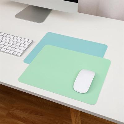 China Non-Toxic Most PopularManufacture Outlet Double Sided Anti-Slip Leather Desk Mat With Edge Solid Color Mouse Pad PU Protector for sale