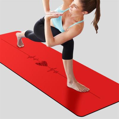 China Nature Rubber+PU Natural Rubber PU Color Yoga Mat Position Line Fitness Anti-Slip Sweat Absorption Yoga Mat for sale