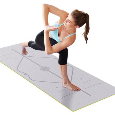 China Nature Rubber+PU Natural Rubber Frosted Line Mat Color Sweat Absorption Skin Yoga Mat Yoga Position for sale