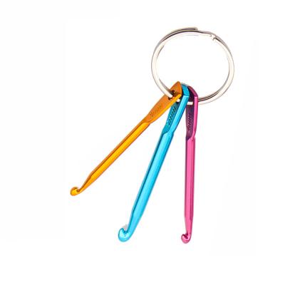 China Sewing Tools.knitting 3sizes in 1 set DIY Multi Color Opens Knitting Needles Mini Aluminum Keychain Crochet Hook for sale