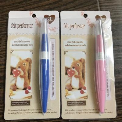 China New Diy Wool Felting Needle Pen Push Fun Tools 3 Pin Pen Embroidery Punch Needle 15.5cm for sale