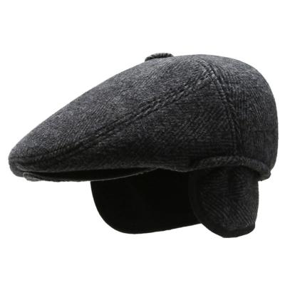 China French Retro Picture Wool Artist Hat Ear Muff Hood Covers Men's Autumn Travel Warm Winter Windproof Fashion Hat Outdoor Beret New for sale